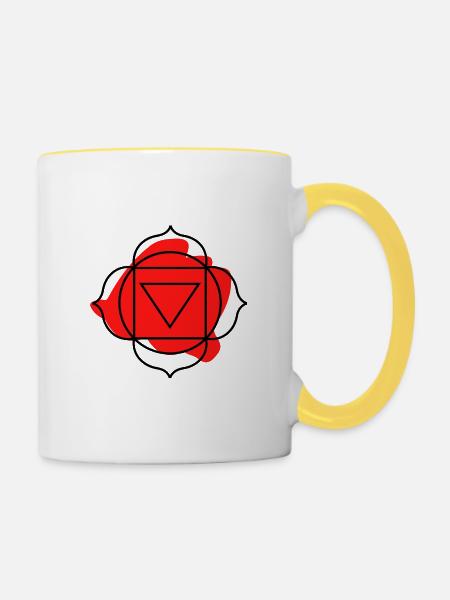 CHAKRA Muladhara - Tasse zweifarbig - Weiß/Gelb