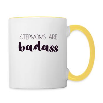 Stepmoms Are Badass - Contrasting Mug - white/yellow - Right