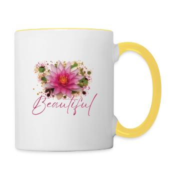 Beautiful Artemis Flower - Contrasting Mug - white/yellow - Right