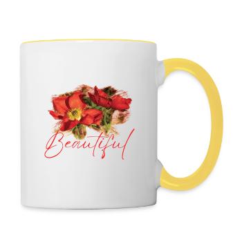 Beautiful Demeter Flowers - Contrasting Mug - white/yellow - Right