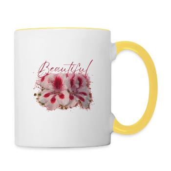 Fleurs Beautiful Aura - Mug contrasté - blanc/jaune - Droite