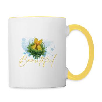 Fleur Beautiful Junon - Mug contrasté - blanc/jaune - Droite