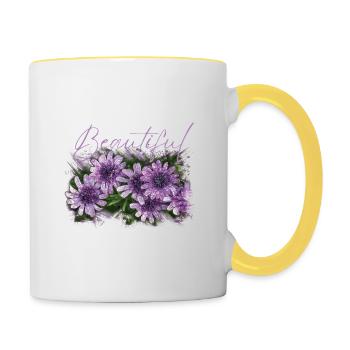 Beautiful Persephone Flowers - Contrasting Mug - white/yellow - Right