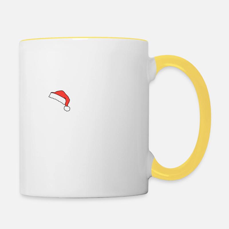 Avion de Noël Père Noël - Mug contrasté - blanc/jaune