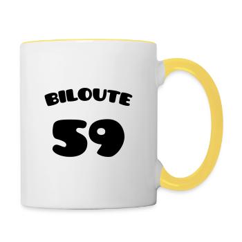 Biloute 59 - Ch'ti - Nord - Mug contrasté - blanc/jaune - Droite