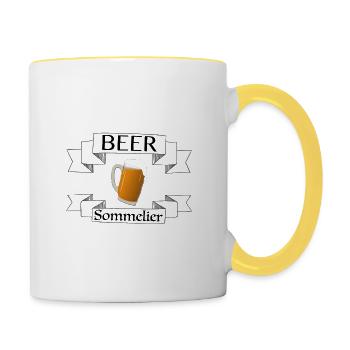 Beer Sommelier - Tasse zweifarbig - Weiß/Gelb - Rechts