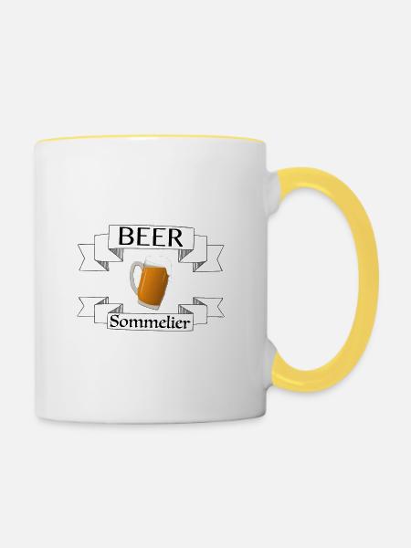 Beer Sommelier - Tasse zweifarbig - Weiß/Gelb
