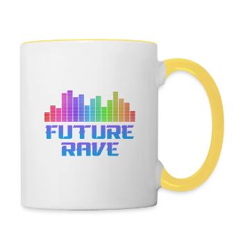 Future Rave Psychedelic Trip Trance Festival - Mug contrasté - blanc/jaune - Droite