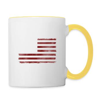 USA american flag banner - Flagge - Shirt - Contrasting Mug - white/yellow - Right