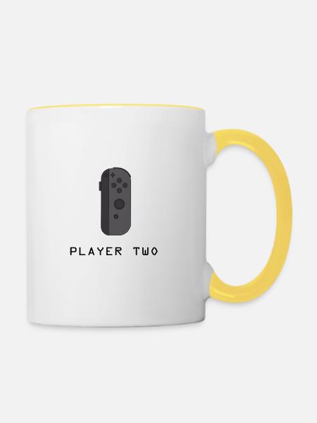 ¿Bereit Spieler zwei? - Tasse zweifarbig - Weiß/Gelb