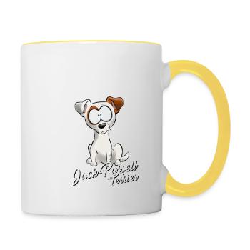 Je suis Jack Russell Terrier 1 - blancFR - Mug contrasté - blanc/jaune - Droite