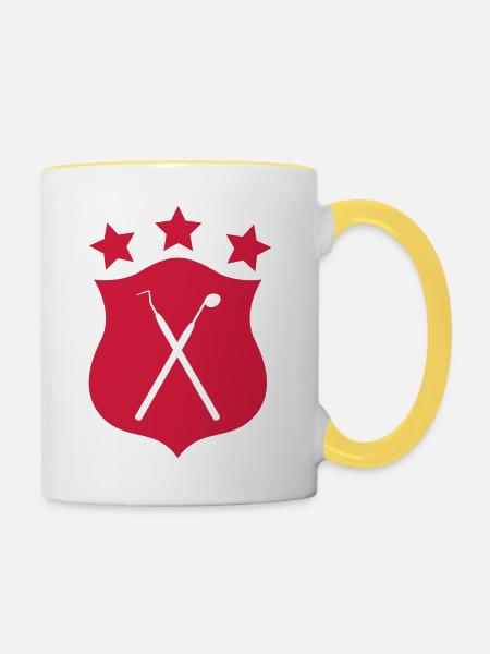 Zahnarzt. - Tasse zweifarbig - Weiß/Gelb