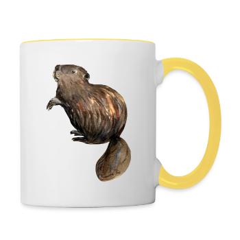 Bieber - Tasse zweifarbig - Weiß/Gelb - Rechts