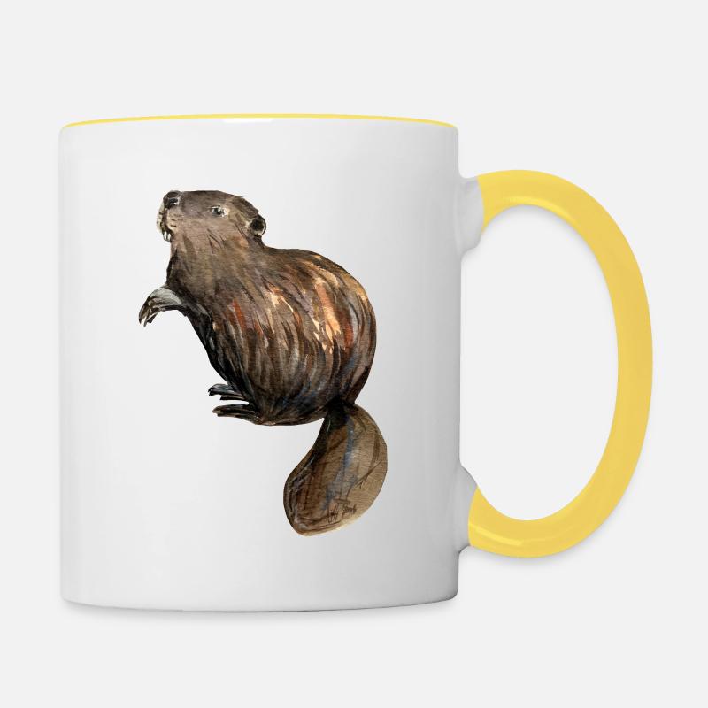 Bieber - Contrasting Mug - white/yellow