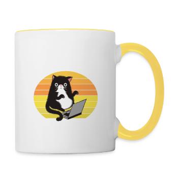 I are Programmer I Make Computer - Tasse zweifarbig - Weiß/Gelb - Rechts
