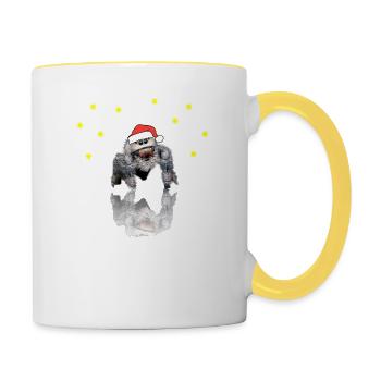 Araignée de Noël araignée araignée - Mug contrasté - blanc/jaune - Droite