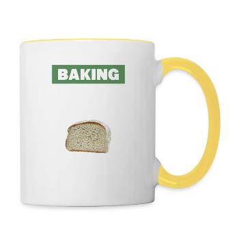 Brot Backen Bäcker - Tasse zweifarbig - Weiß/Gelb - Rechts