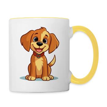 Conception de chien mignon pour les propriétaires de chiens - Mug contrasté - blanc/jaune - Droite