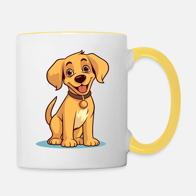 Conception de chien mignon pour les propriétaires de chiens - Mug contrasté - blanc/jaune