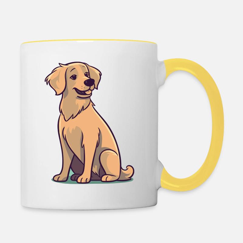 Conception de chien mignon pour les propriétaires de chiens - Mug contrasté - blanc/jaune