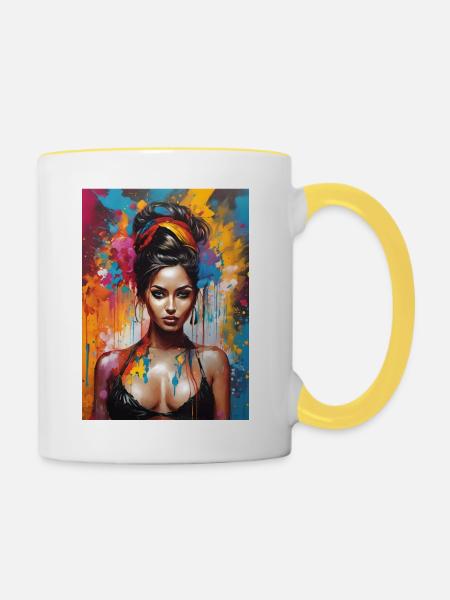 Die Schönheit des Südens - Tasse zweifarbig - Weiß/Gelb