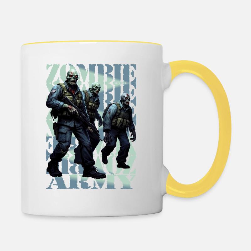 Zombie Army - Contrasting Mug - white/yellow