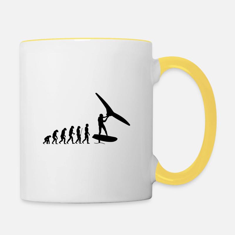 Foilwing evolution - Contrasting Mug - white/yellow