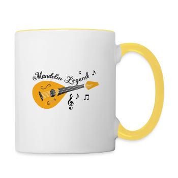 Mandolin Legend Ironic Bluegrass Musicien - Mug contrasté - blanc/jaune - Droite
