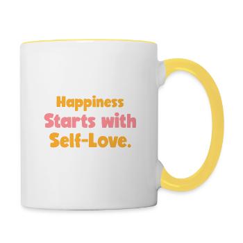 Happiness Starts With Self-Love - Contrasting Mug - white/yellow - Right
