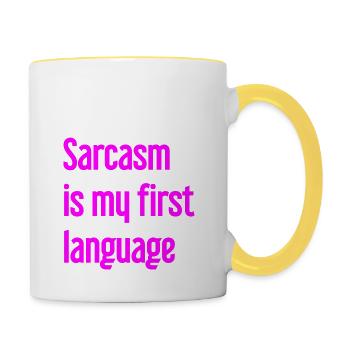 Sarkasmus-Profi - Tasse zweifarbig - Weiß/Gelb - Rechts