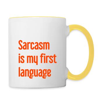 Sarcasm Pro - Contrasting Mug - white/yellow - Right