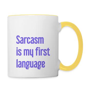 Sarcasm Pro - Contrasting Mug - white/yellow - Right