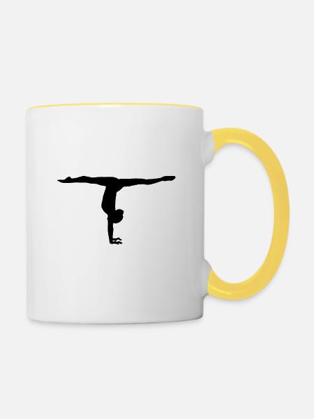 Turnerin - Tasse zweifarbig - Weiß/Gelb