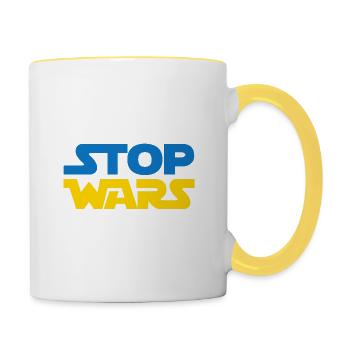 Stop Wars - Tasse zweifarbig - Weiß/Gelb - Rechts