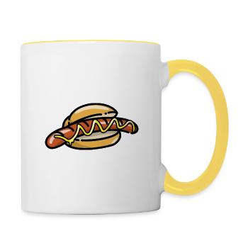 Bratwurst Rolls - Contrasting Mug - white/yellow - Right