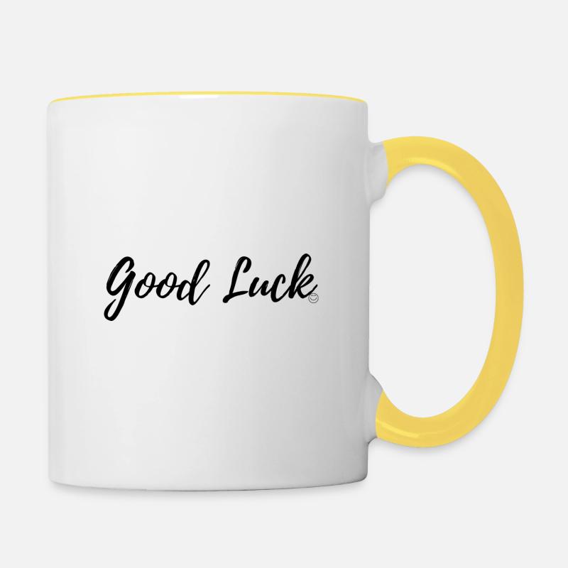 Good Luck smile - Mug contrasté - blanc/jaune