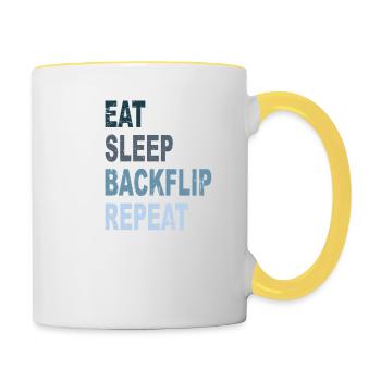 BackFlip, Parkour, Freerun, Sport, Cadeau - Mug contrasté - blanc/jaune - Droite