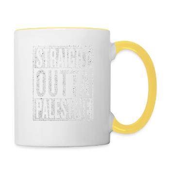 Straight Outta Palestine | Palestina Gift - Contrasting Mug - white/yellow - Right