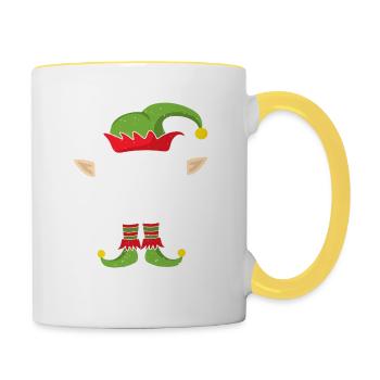 Kids Elf Gift Christmas Pajama Costume - Contrasting Mug - white/yellow - Right