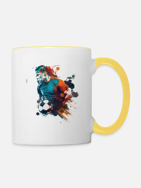 Sport - Tasse zweifarbig - Weiß/Gelb