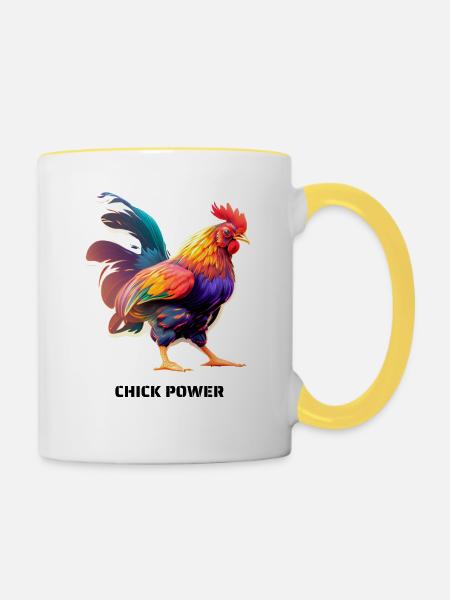 CHICK POWER - Tasse zweifarbig - Weiß/Gelb