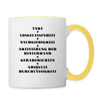 Ausbildungsskala EWU - Tasse zweifarbig - Weiß/Gelb - Rechts
