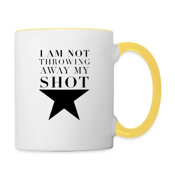 Hamilton Ich bin nicht wegwerfen mein Schuss - Tasse zweifarbig - Weiß/Gelb - Rechts