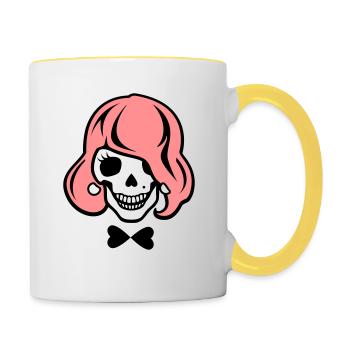 Dye skeleton to hair - Contrasting Mug - white/yellow - Right