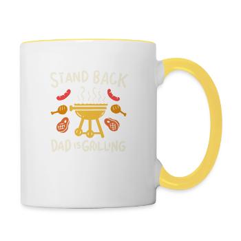 Barbecue Daddy BBQ Gift BBQ Party de barbecue - Mug contrasté - blanc/jaune - Droite