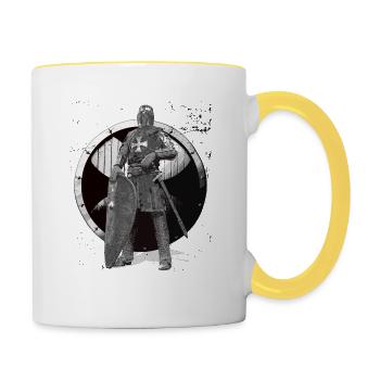 Chevalier templier chevalier guerrier croisé templier - Mug contrasté - blanc/jaune - Droite