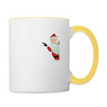 Santa Claus Meme Funny Christmas Xmas Gift - Contrasting Mug - white/yellow - Right