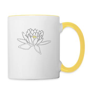 lotus flower - Contrasting Mug - white/yellow - Right