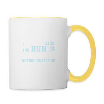Marathon runner TShirt for teachers - Contrasting Mug - white/yellow - Right