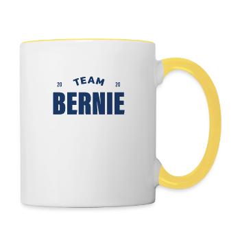 Bernie pour le président, Bernie Sanders 2020 - Mug contrasté - blanc/jaune - Droite